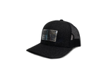 Blacked Out Metal American Flag Patch Snapback