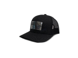 Blacked Out Metal American Flag Patch Snapback