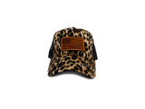 Cheetah Leather American Flag Patch Snapback
